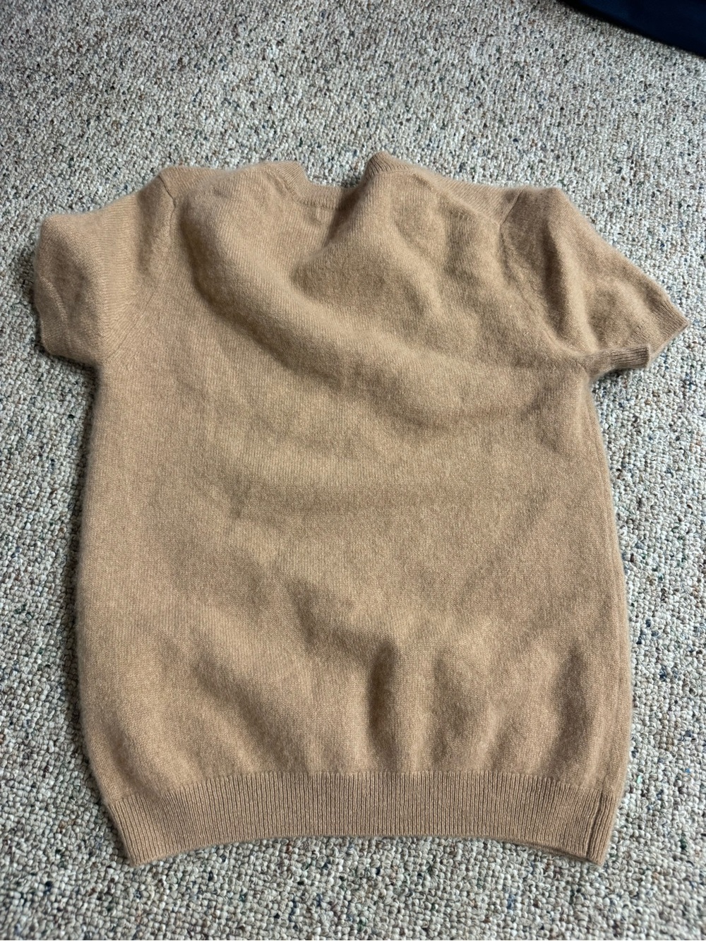 Quince Women's Crewneck Short-Sleeve Sweater in Camel - Picture 4 of 4
